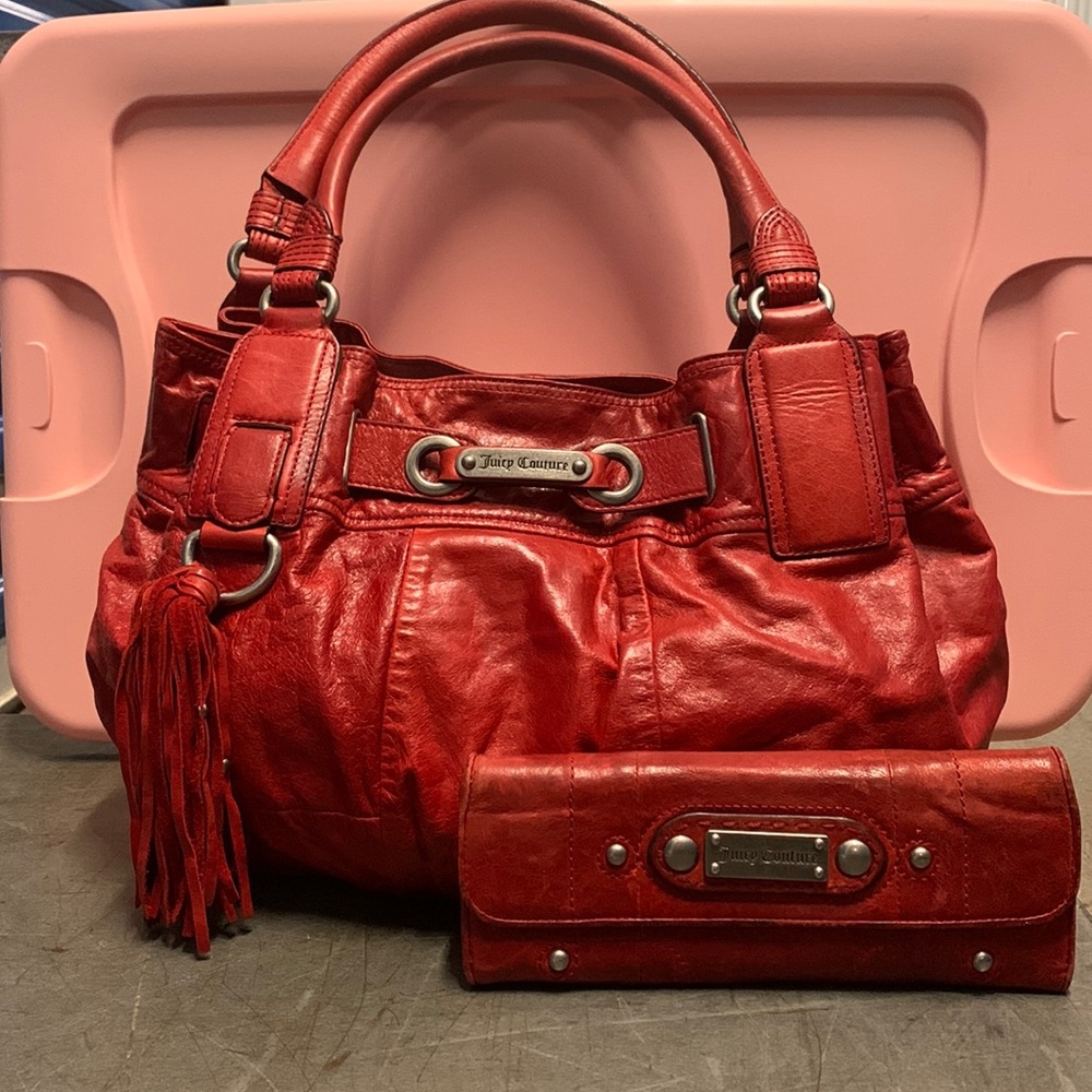 Red leather Juicy Couture set